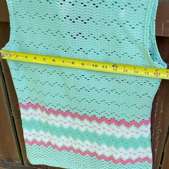 Vintage Turquoise Button Vest Top Handmade - Picture 6 of 9